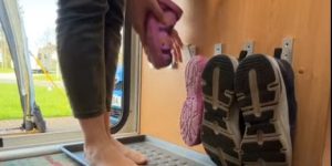 caravan shoe storage hack