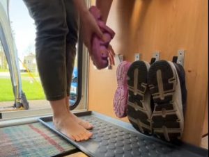caravan shoe storage hack